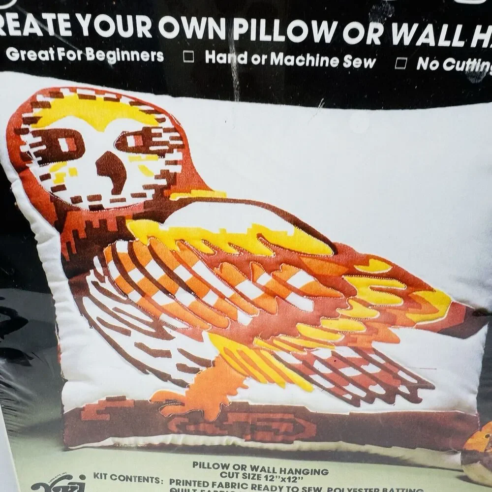 Quick & Easy Instant Quilting Kit Brown Owl Pillow Wall Hanging‎ Valiant 6507